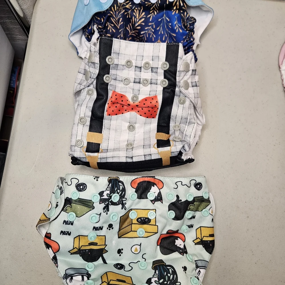 3 pocket diaper Mama Koala Cats, My Dad Is The Best With Suspenders Bowtie, Love